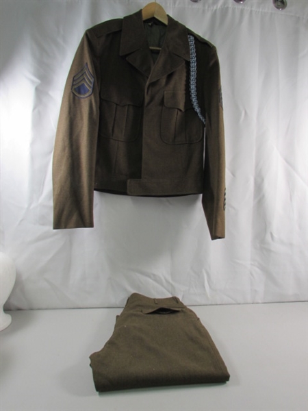 VINTAGE WWII ARMY 8TH DIV IKE JACKET & PANTS - WOOL