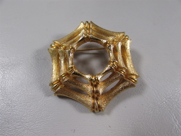 2 VINTAGE BROOCHES W/MATCHING CLIP-ON STYLE EARRINGS