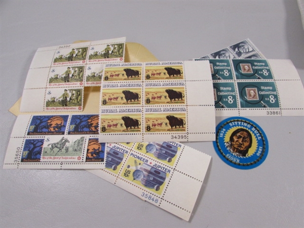 LARGE COLLECTION OF UNUSED US POSTAGE STAMP BLOCKS & SOME SINGLES - MNH