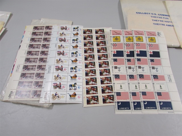LARGE COLLECTION OF UNUSED US POSTAGE STAMP BLOCKS & SOME SINGLES - MNH