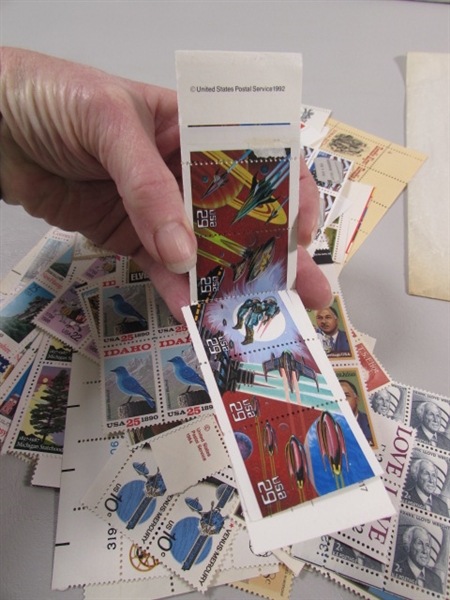 LARGE COLLECTION OF UNUSED US POSTAGE STAMP BLOCKS & SOME SINGLES - MNH