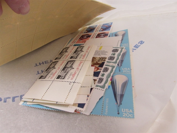 LARGE COLLECTION OF UNUSED US POSTAGE STAMP BLOCKS & SOME SINGLES - MNH