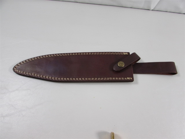 NEW TIMBER RATTLER BOWIE KNIFE W/LEATHER SHEATH