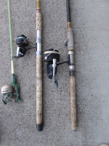 3 VINTAGE FISHING POLES
