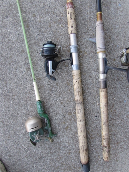 3 VINTAGE FISHING POLES