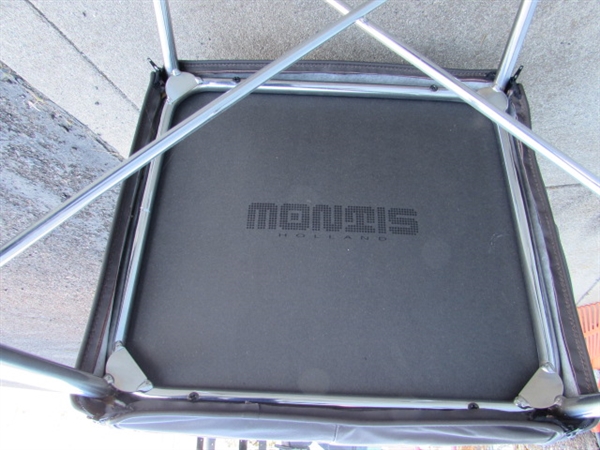 MONTIS CHARLY CHAIR LEATHER & CHROME ARMCHAIR WITH CASTORS