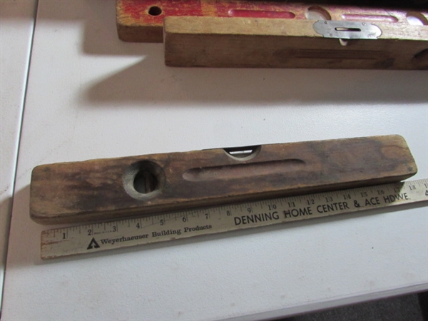 6 VINTAGE WOOD LEVELS