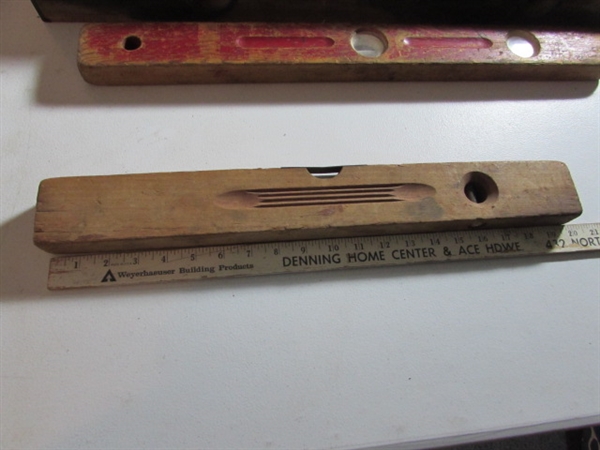 6 VINTAGE WOOD LEVELS