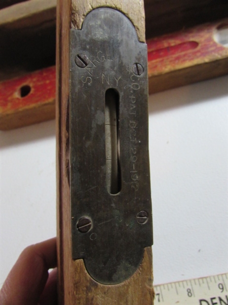 6 VINTAGE WOOD LEVELS