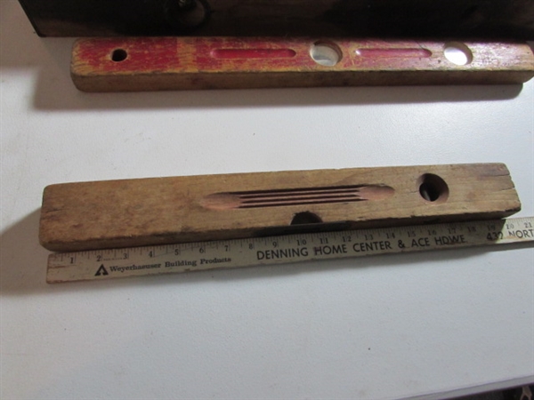 6 VINTAGE WOOD LEVELS
