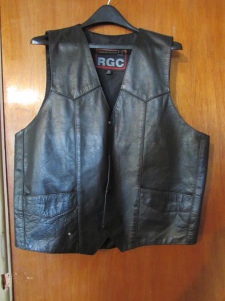RGC MEN'S LEATHER BIKE VEST SIZE 46