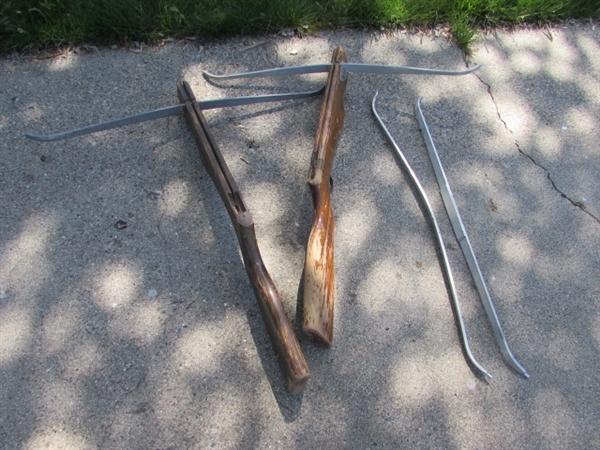 VINTAGE WHAM-O POWERMASTER WOODEN CROSSBOWS