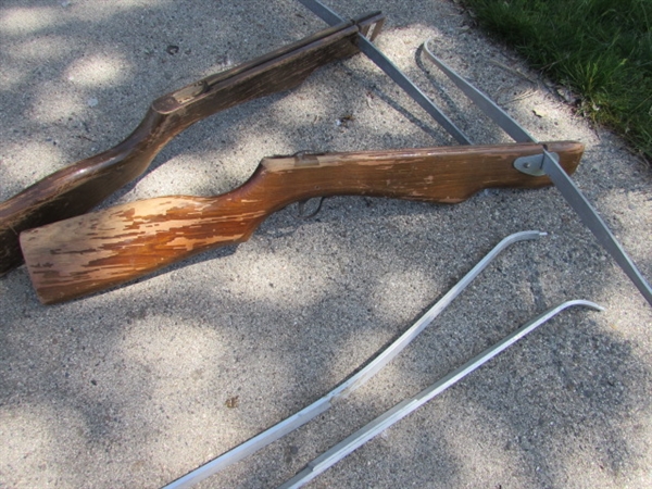 VINTAGE WHAM-O POWERMASTER WOODEN CROSSBOWS