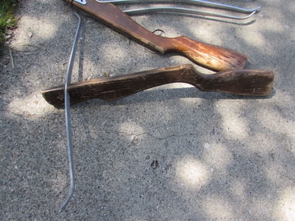 VINTAGE WHAM-O POWERMASTER WOODEN CROSSBOWS