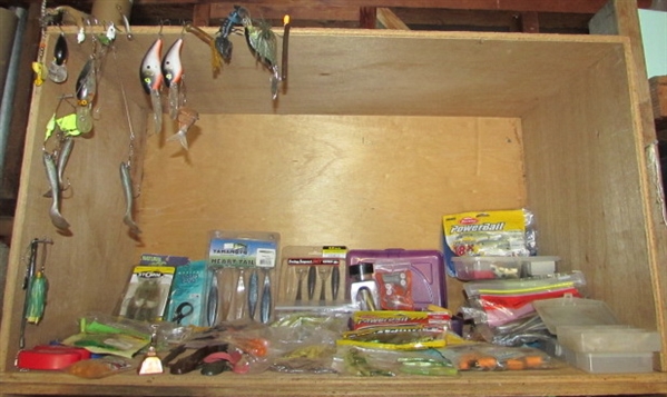 ASSORTMENT OF BAIT AND TACKLE