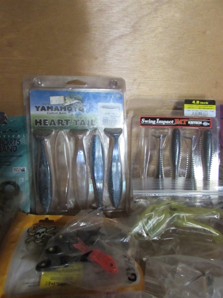 ASSORTMENT OF BAIT AND TACKLE