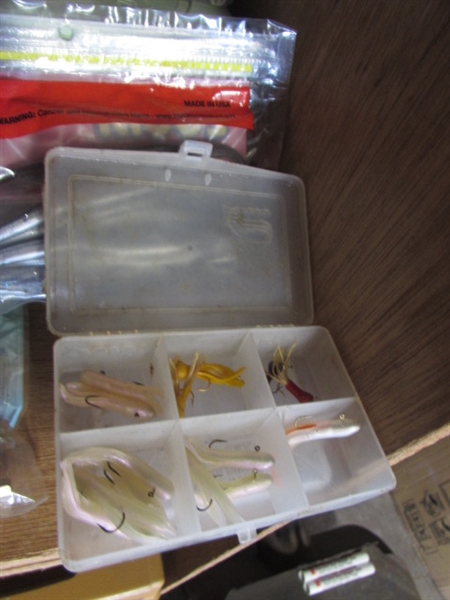 ASSORTMENT OF BAIT AND TACKLE
