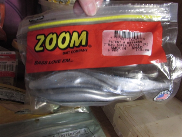 ASSORTMENT OF BAIT AND TACKLE