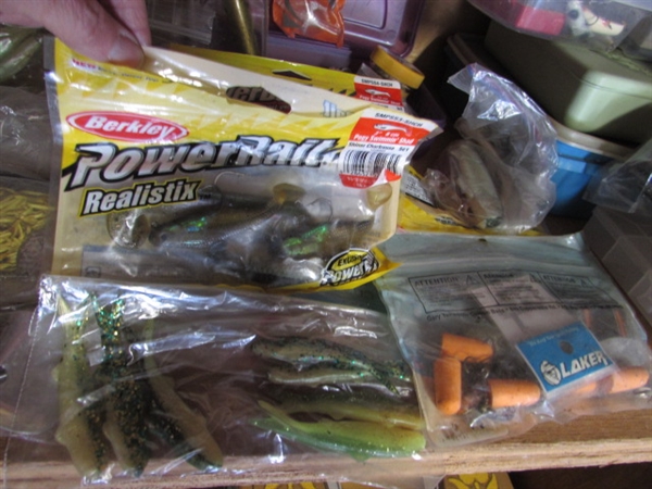 ASSORTMENT OF BAIT AND TACKLE
