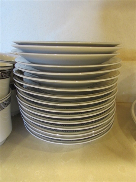 HARMONY HOUSE ROMAIC FINE CHINA - TEA CUPS, SAUCERS, SUGAR, CREAMER, ETC - 43 PIECES