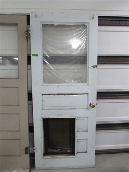 2 VINTAGE/ANTIQUE DOORS W/WINDOWS