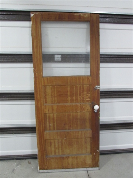 2 VINTAGE/ANTIQUE DOORS W/WINDOWS