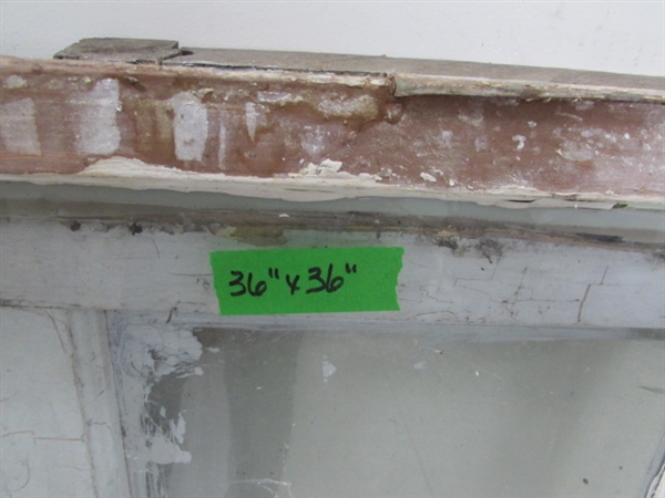 5 VINTAGE SINGLE PANE WOOD FRAME WINDOWS