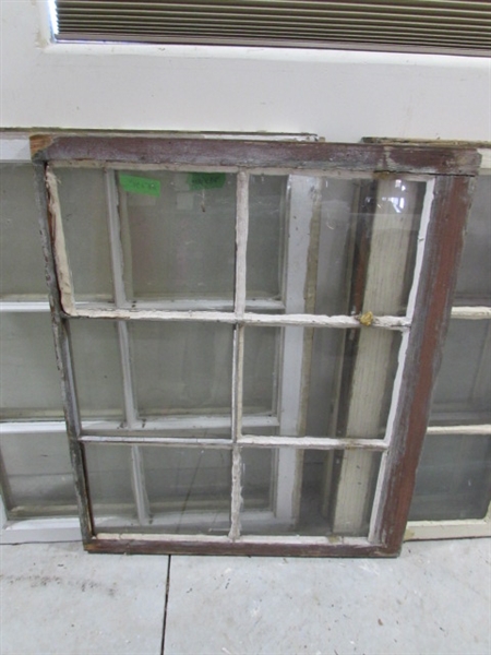 6 VINTAGE 6-PANE WOOD FRAME WINDOWS