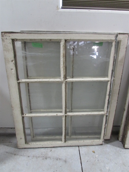 6 VINTAGE 6-PANE WOOD FRAME WINDOWS