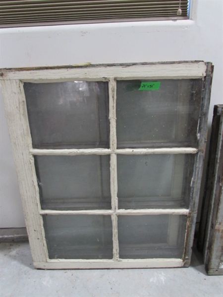 6 VINTAGE 6-PANE WOOD FRAME WINDOWS
