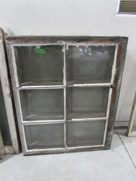 6 VINTAGE 6-PANE WOOD FRAME WINDOWS
