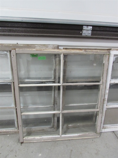 5 VINTAGE 6-PANE WOOD FRAME WINDOWS