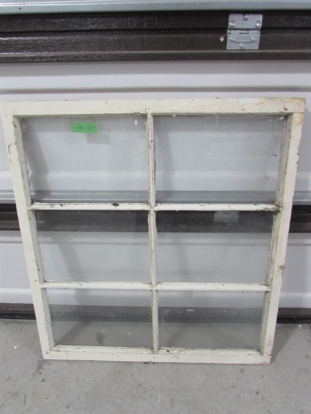 5 VINTAGE 6-PANE WOOD FRAME WINDOWS