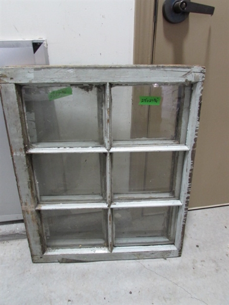 4 VINTAGE 6-PANE WOOD FRAME WINDOWS