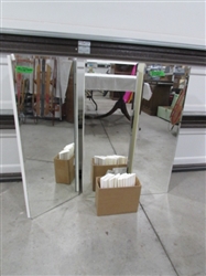 2 WALL MOUNT MEDICINE CABINETS W/BEVELED MIRRORS - 1 CORNER MOUNT