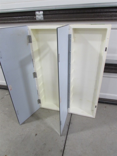 2 WALL MOUNT MEDICINE CABINETS W/BEVELED MIRRORS - 1 CORNER MOUNT