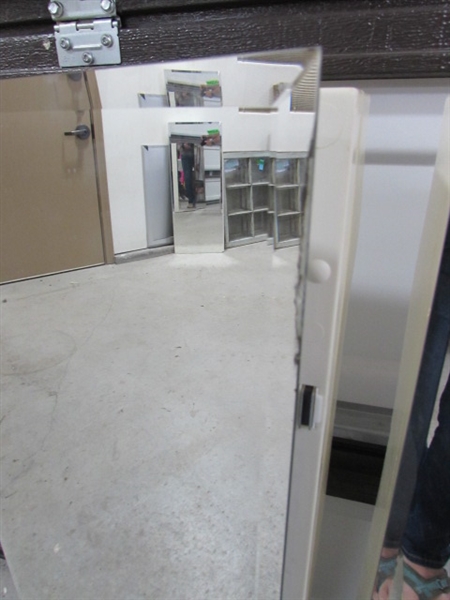 2 WALL MOUNT MEDICINE CABINETS W/BEVELED MIRRORS - 1 CORNER MOUNT