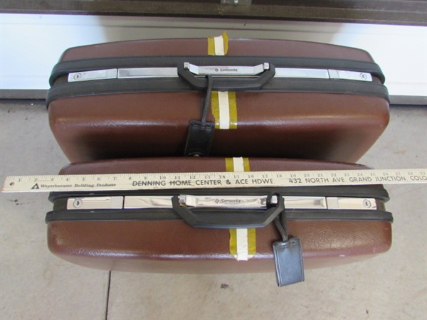 VINTAGE SAMSONITE HARD SHELL LUGGAGE SETS & FOLDING CART