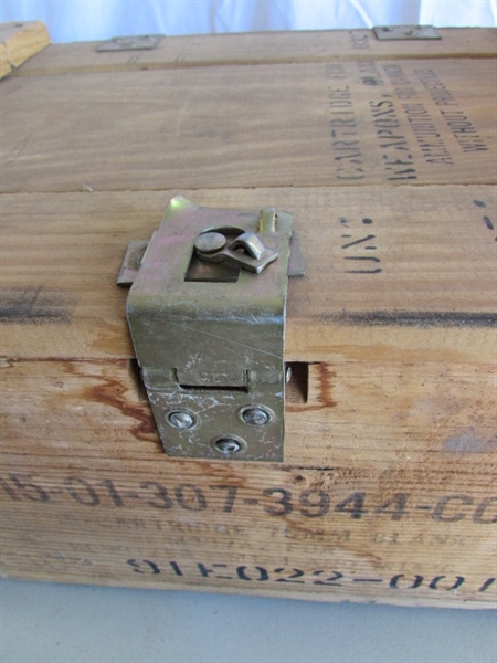 WOODEN MILITARY AMMUNITION BOX - EMPTY