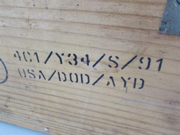 WOODEN MILITARY AMMUNITION BOX - EMPTY