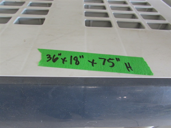 2 PLASTIC 5- SHELF STORAGE UNITS