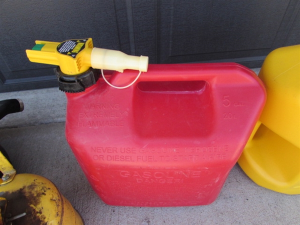 FUEL CANS, OIL PAN & OIL CAN