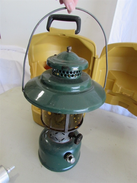 COLEMAN LANTERN, PORTA-POTTY & CAMP SHOWER