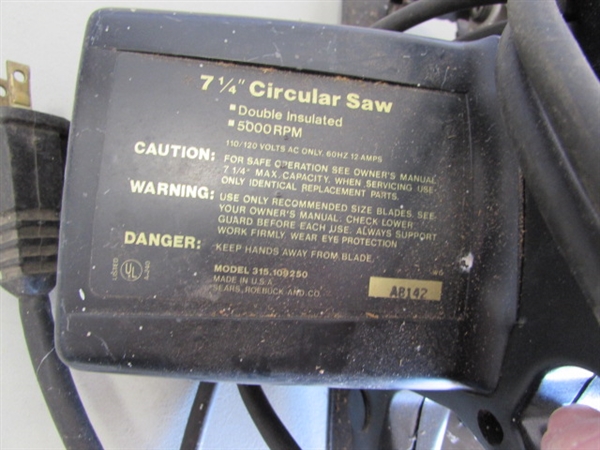 ELECTRIC SEARS CRAFTSMAN RECIPROCATING SAW & CIRCULAR SAW