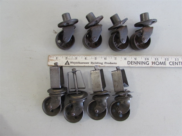 2 SETS OF 4 METAL CASTORS