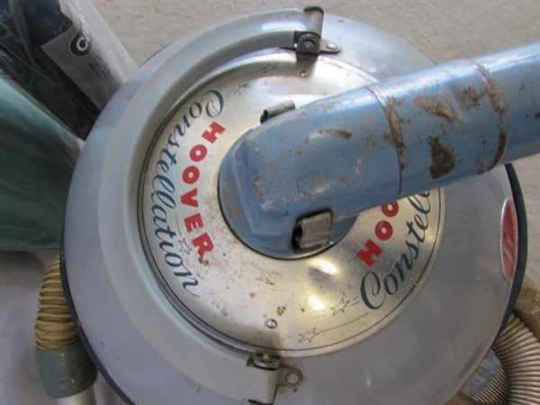 VINTAGE HOOVER CONSTELLATION CANISTER VACUUM W/ATTACHMENTS
