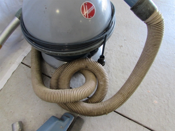 VINTAGE HOOVER CONSTELLATION CANISTER VACUUM W/ATTACHMENTS