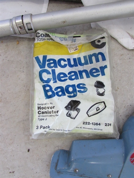 VINTAGE HOOVER CONSTELLATION CANISTER VACUUM W/ATTACHMENTS