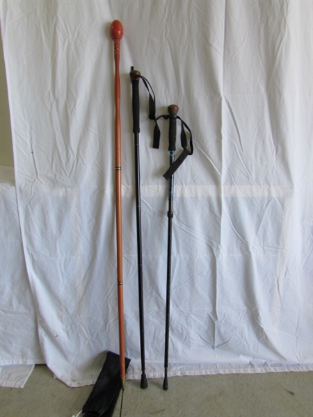 3 COLLAPSIBLE WALKING STICKS