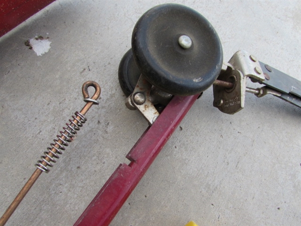 LONG HANDLED YARD TOOLS - RAKE, PITCHFORK, POST HOLE DIGGER & MORE